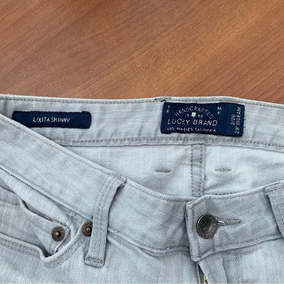 Lucky Brand Lolita Skinny Gray Distressed Jeans Size 2/26 - Picture 7 of 12